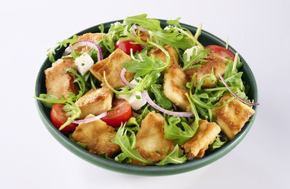 Doux Veggie vegetable slices in a mixed salad